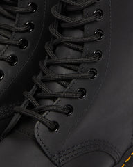 1460 greasy leather lace up boots