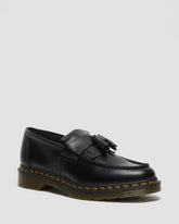 adrian yellow stitch leather tassel loafers