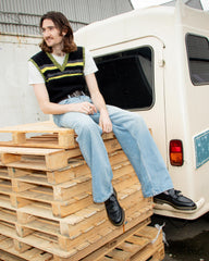 adrian yellow stitch leather tassel loafers