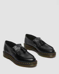 adrian yellow stitch leather tassel loafers