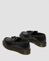 adrian yellow stitch leather tassel loafers