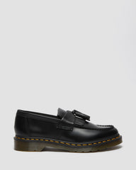 adrian yellow stitch leather tassel loafers
