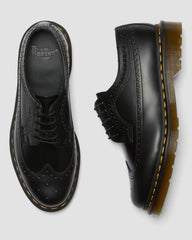 3989 yellow stitch smooth leather brogue shoes