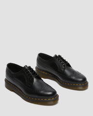 3989 yellow stitch smooth leather brogue shoes