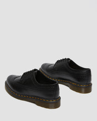 3989 yellow stitch smooth leather brogue shoes
