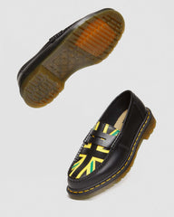 penton denim tears smooth leather loafers