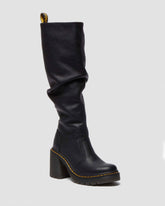 virginia leather tall heeled boots