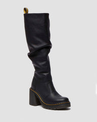 virginia leather tall heeled boots
