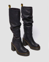 virginia leather tall heeled boots