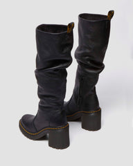 virginia leather tall heeled boots