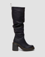 virginia leather tall heeled boots