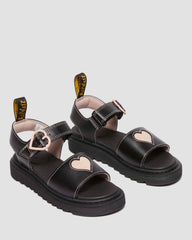 hearts leather sandals