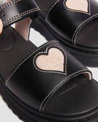 hearts leather sandals