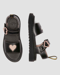 hearts leather sandals