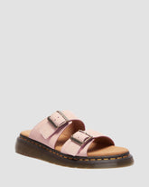 nubuck leather slide sandals