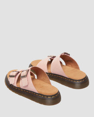 nubuck leather slide sandals