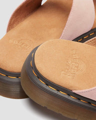 nubuck leather slide sandals
