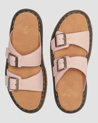 nubuck leather slide sandals
