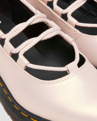 iridescent leather ballet flats