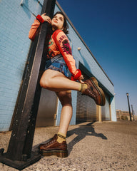 5-eye grizzly leather shoes