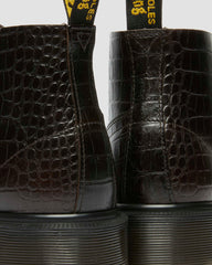 crocodile analine leather ankle boots