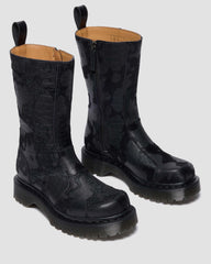 hair on croc emboss leather boots