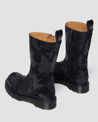 hair on croc emboss leather boots