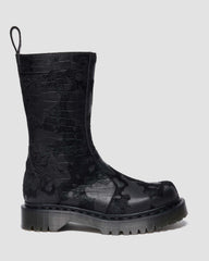 hair on croc emboss leather boots