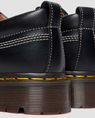 leather & jacquard lace up moc toe shoes