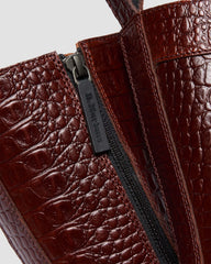 croc emboss leather boots