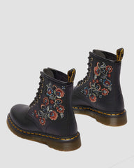 reclaimed leather floral print lace up boots