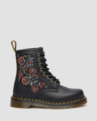reclaimed leather floral print lace up boots