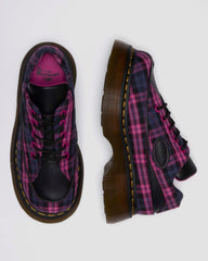 tartan & leather lace up shoes
