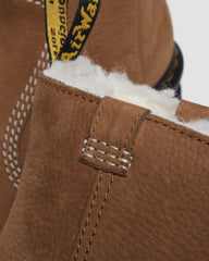 warm lined slip on nubuck boots