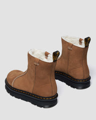 warm lined slip on nubuck boots