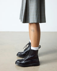 croc emboss leather boots