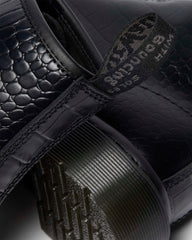 croc emboss leather boots