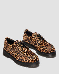 leopard print moc toe shoes