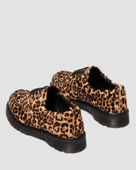 leopard print moc toe shoes