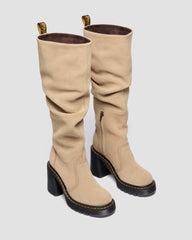 suede knee high heeled boots