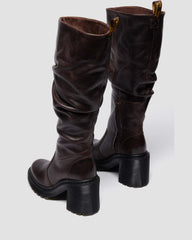 kinsley leather knee high heeled boots
