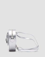 heart shaped milled metallic backpack