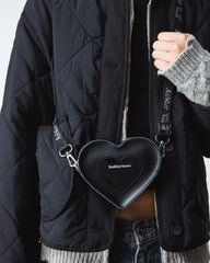 mini heart shaped kiev & patent leather bag