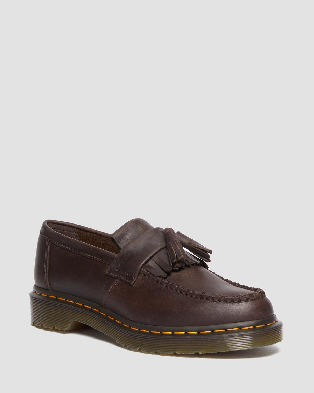 adrian crazy horse leather tassel loafers