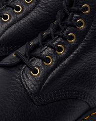 1460 faux fur lined grizzly leather lace up boots