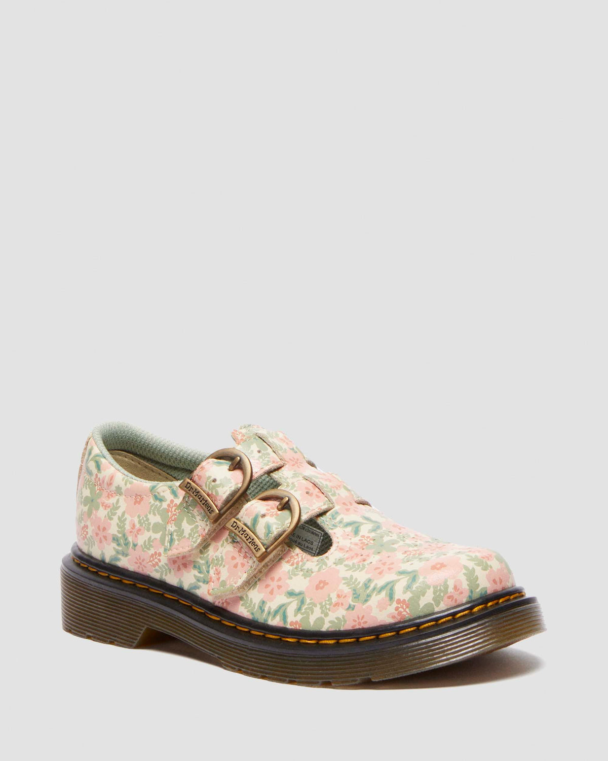floral leather mary jane shoes