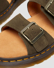 suede slide sandals