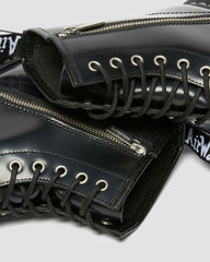 smooth leather lace and zip boots