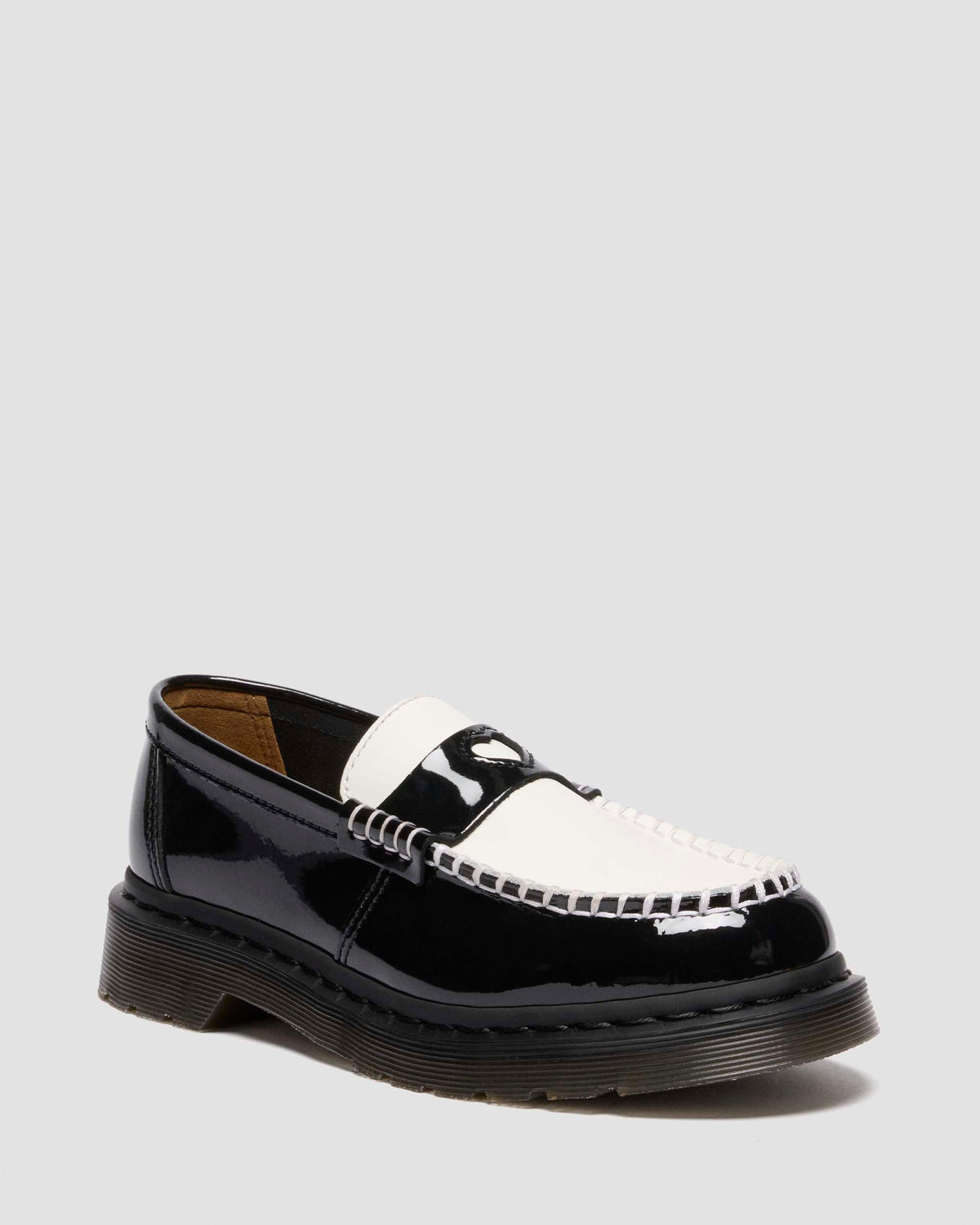 two-tone arcadia rub off leather loafers