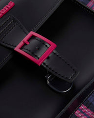 pink tartan leather heart bag